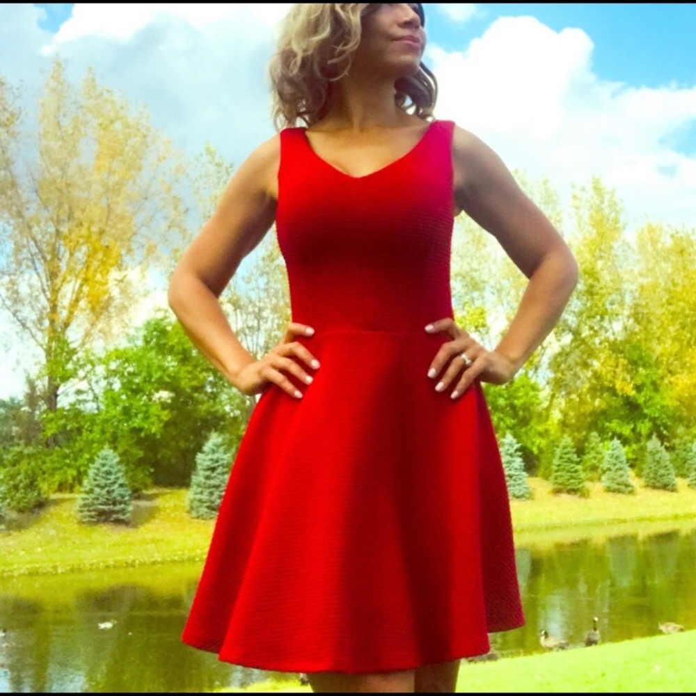 Red cocktail dress